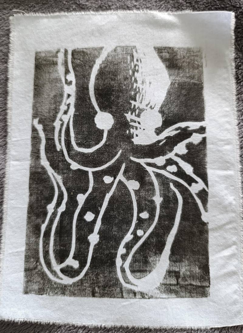 Oktopus Patch-Linoldruck von AiwsArt