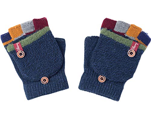 Aiyomimo Herbst und Winter Baby Warme Handschuhe Kind Gestrickte Fäustlinge,3-6 Jahre alt (Dunkelblau) von Aiyomimo