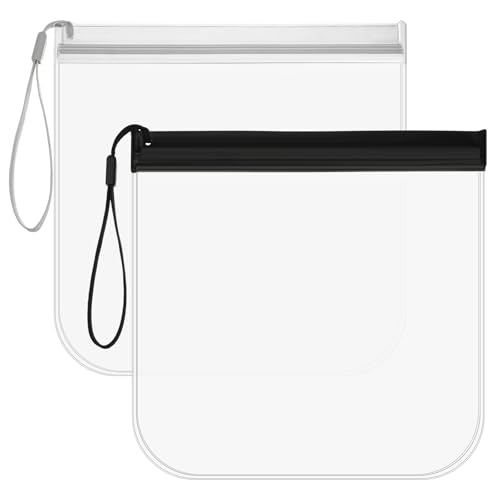 2 Stück wasserdichter beutel Transparent Kulturtasche 20 X 20 Cm Kulturbeutel Flugzeug Beutel Flüssigkeiten 1000ml Beutel Flugzeug Kulturbeutel Auslaufsicher PVC für Familie,Männer und Frauen von Aiyorse