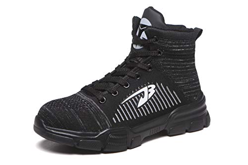 Aizeroth-UK Herren Arbeitsschuhe Leicht Atmungsaktiv Anti-Smash Puncture-Proof Zwischensohle S3 Sicherheitsschuhe mit Stahlkappe Berufsschuhe Handwerk Schuhe Turnschuhe Wanderhalbschuhe Stiefel von Aizeroth-UK