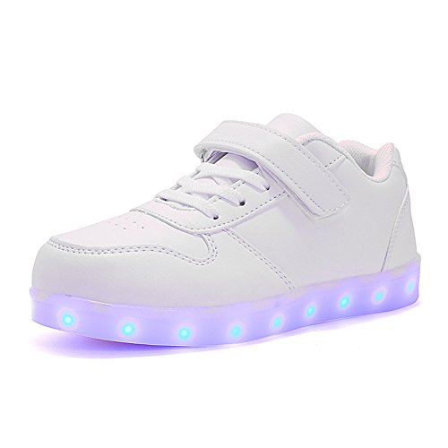 Aizeroth USB Aufladen Unisex Kinder LED Schuhe 7 Farbe LED Leuchtend Outdoor Sportschuhe High top Atmungsaktives Ultraleicht Laufschuhe Gymnastik Turnschuhe Für Jungen Mädchen Geburtstags Geschenk von Aizeroth