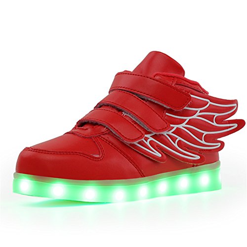 Aizeroth USB Aufladen Unisex Kinder LED Schuhe 7 Farbe LED Leuchtend Outdoor Sportschuhe High top Atmungsaktives Ultraleicht Laufschuhe Gymnastik Turnschuhe Für Jungen Mädchen Geburtstags Geschenk von Aizeroth