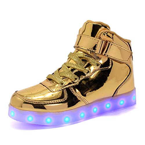 Aizeroth USB Aufladen Unisex Kinder LED Schuhe 7 Farbe LED Leuchtend Outdoor Sportschuhe High top Atmungsaktives Ultraleicht Laufschuhe Gymnastik Turnschuhe Für Jungen Mädchen Geburtstags Geschenk von Aizeroth