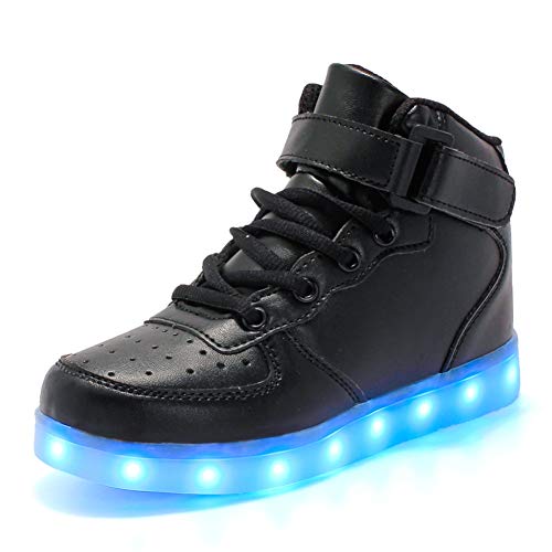 Aizeroth USB Aufladen Unisex Kinder LED Schuhe 7 Farbe LED Leuchtend Outdoor Sportschuhe High top Atmungsaktives Ultraleicht Laufschuhe Gymnastik Turnschuhe Für Jungen Mädchen Geburtstags Geschenk von Aizeroth