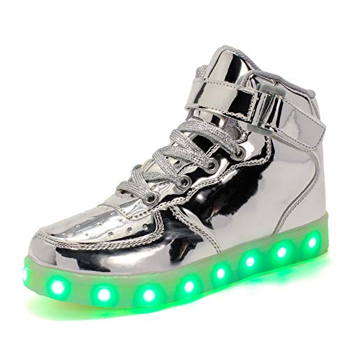 Aizeroth USB Aufladen Unisex Kinder LED Schuhe 7 Farbe LED Leuchtend Outdoor Sportschuhe High top Atmungsaktives Ultraleicht Laufschuhe Gymnastik Turnschuhe Für Jungen Mädchen Geburtstags Geschenk von Aizeroth