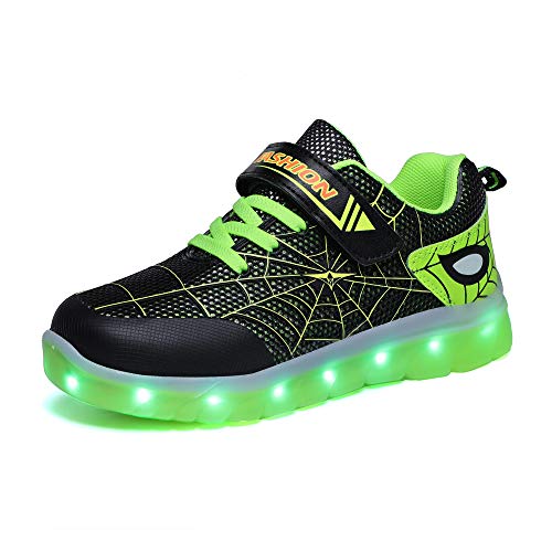 Aizeroth USB Aufladen Unisex Kinder LED Schuhe 7 Farbe LED Leuchtend Outdoor Sportschuhe High top Atmungsaktives Ultraleicht Laufschuhe Gymnastik Turnschuhe Für Jungen Mädchen Schön Geschenk von Aizeroth