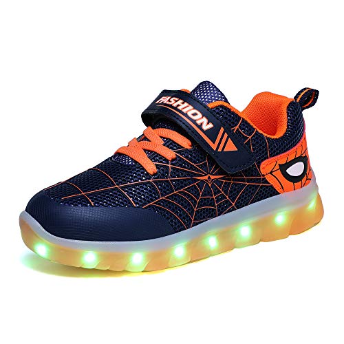 Aizeroth USB Aufladen Unisex Kinder LED Schuhe 7 Farbe LED Leuchtend Outdoor Sportschuhe High top Atmungsaktives Ultraleicht Laufschuhe Gymnastik Turnschuhe Für Jungen Mädchen Schön Geschenk von Aizeroth