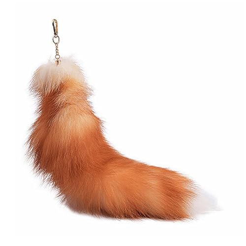 Aizuoni 40cm Kunstfaser Tail, Fuchsschwanz, Fuchs Schwanz, Tail Black, Tierschwanz-Schlüsselanhänger, Schlüsselanhänger Für Pelzschwänze, Pelziger 15-Zoll-Schlüsselanhänger Mit Schwanz von Aizuoni