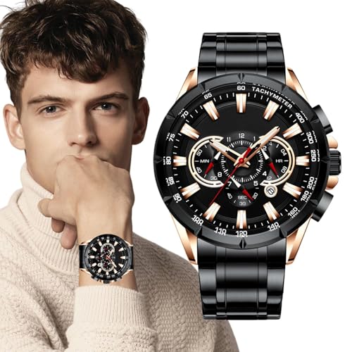 Aizuoni Business Watch, Mens Metal Watch | wasserdichte Handgelenks Uhren für Männer - Mechanische Band, Business Clothing Accessoires für Geburtstage, Ostern Aizuoni Business Watch, Mens Metal Watch | wasserdichte Handgelenks Uhren für Männer - Mechanische Band, Business Clothing Accessoires für Geburtstage, Ostern von Aizuoni