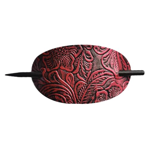 Aizuoni Haarspange Aus Leder Mit Stab, Kunstleder Haarspange Haargummi | Leder Und Stick Hair Slide Haarnadeln Pferdeschwanzhalter Haarschmuck Für Frauen Mädchen von Aizuoni