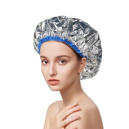 Aizuoni Haarwärmekappe aus Aluminiumfolie | Heat Hair Deep Conditioning Aluminiumfolienkappe - Haarfärbekappen, Wärmeduschhaube für Frauen, Männer, Mädchen, Jungen von Aizuoni