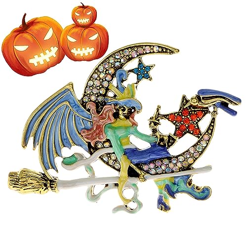Aizuoni Hexenmond Brosche Anstecknadel | Hexe liegt auf dem Mond Corsage,Tragbare Halloween-Brosche, Geburtstagsgeschenk für Erwachsene Aizuoni Hexenmond Brosche Anstecknadel | Hexe liegt auf dem Mond Corsage,Tragbare Halloween-Brosche, Geburtstagsgeschenk für Erwachsene von Aizuoni