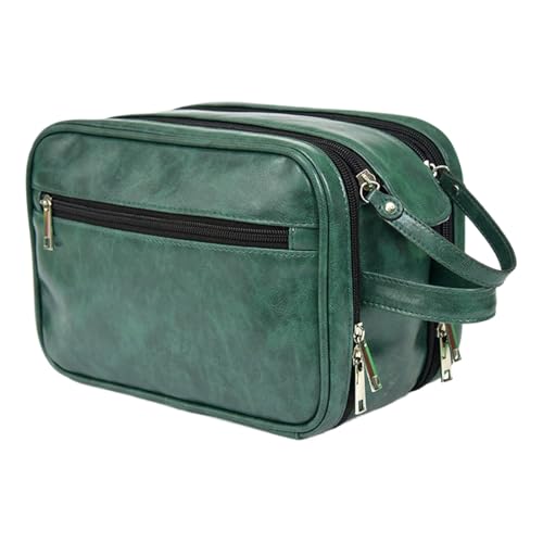 Aizuoni Kulturbeutel für Herren, Kulturbeutel für Herren,Reiseetuis PU-Rasiertasche | Wiederverwendbare Herren-Kosmetiktasche, Kulturbeutel-Organizer, große Reise-Kulturbeutel für Männer auf Reisen von Aizuoni