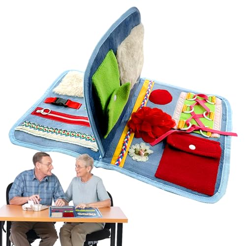 Aizuoni Sensorische Decken für Erwachsene,Demenzdecke | Beruhigende Fidget-Decke für ältere Menschen für Autisten | Gedächtnisverlust-Fidget-Buch, sensorische Decke für ältere Menschen mit Demenz oder von Aizuoni