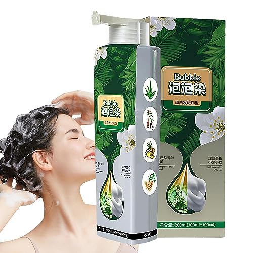 Blasenfarbe,Haushalt Hello Bubble Haarfärbemittel | Instant Plant Essence Bubble Haarfärbe-Shampoo für Männer und Frauen für Reisen, Outdoor Aizuoni von Aizuoni