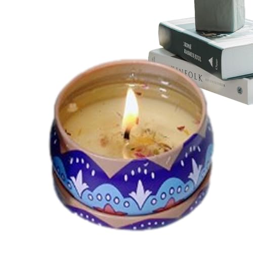 Langlebige Duftkerzen - 80g Sojawachskerzen Aromatherapie-Düfte | Getrocknete Blumen Duftkerzen Geschenk für Frauen Sojawachs Teelichter Dekorative exquisite Kerzengläser Design Aizuoni von Aizuoni