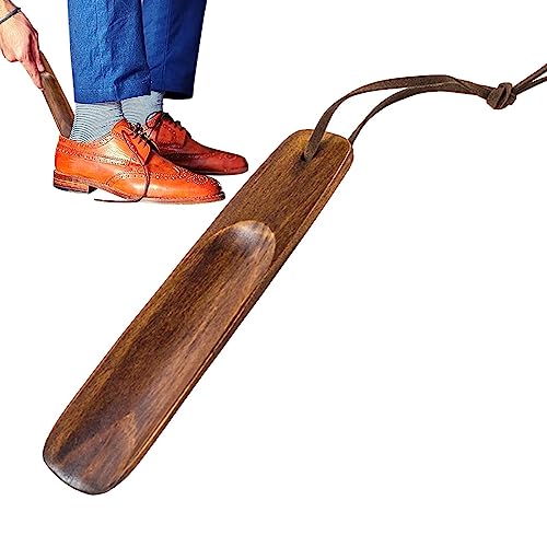 Schuhhilfswerkzeug | Schuhe Holzhilfswerkzeug mit kurzem Griff,Tragbares braunes Schuhhilfsgerät für Damen, Herren, Senioren, Schuhhilfsgerät für Reisen, Alltag, Camping Aizuoni von Aizuoni