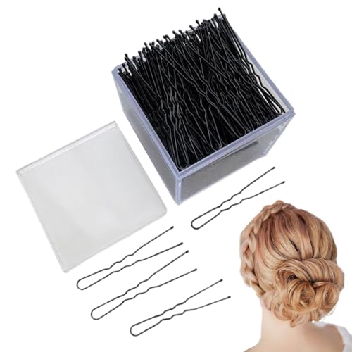 U-förmige Haarnadeln für Dutts,U-förmige Haarnadeln für Dutts,Ball Tips Dutt Bobby Pins Haarnadel Dutt Clips - Rutschfestes französisches Haarnadel-Set mit Aufbewahrungsbox für Damen, Kinder, Mädchen von Aizuoni