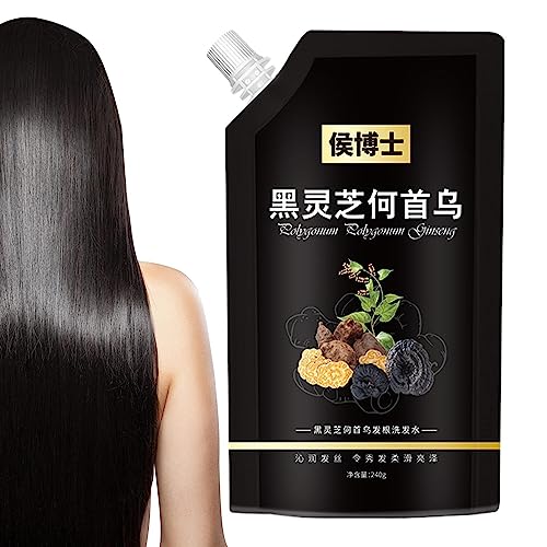 Verdunkelungsshampoo, Grey Shampoo Haarwachstum 240 ml Natürliches Haarverdunkelungsshampoo für graues Haar, trockenes, strapaziertes Haar, Männer und Frauen von Aizuoni