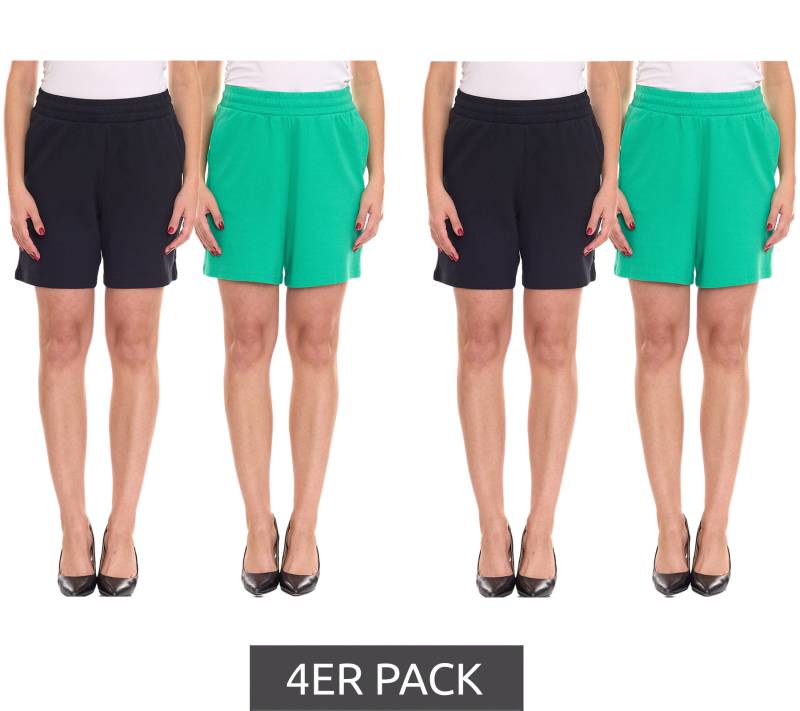 4er Pack AjC Damen Sommer-Shorts kurze Hose Mode-Bermuda 37358347 Grün/Schwarz von AjC