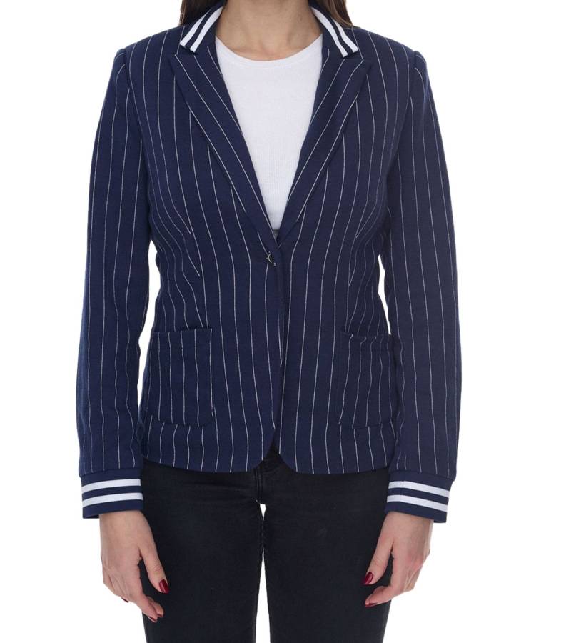 AjC Blazer Damen Business-Jacke mit Ein-Knopf-Verschluss Blazer Anzug-Jacke 90509505 Navy von AjC