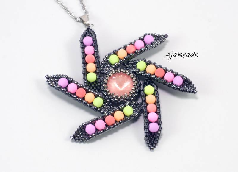Windrad Anhänger - Orange-Pink-Hämatit Windrad Anhänger - Orange-Pink-Hämatit von AjaBeads