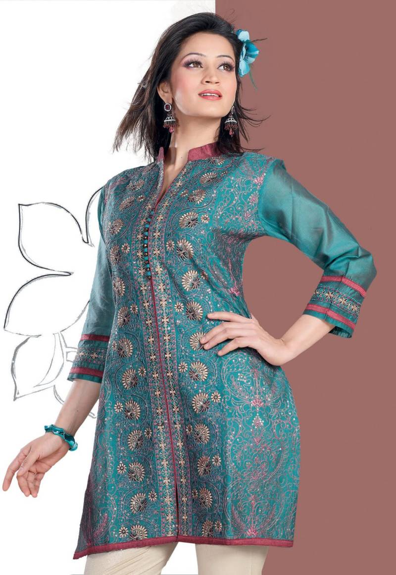 Damen Tunika Maxi Kleid, Seide Bestickt Boho Chic Handbestickt Classic Kleid Plus Size/Kragen Hals von Ajaijayastyle