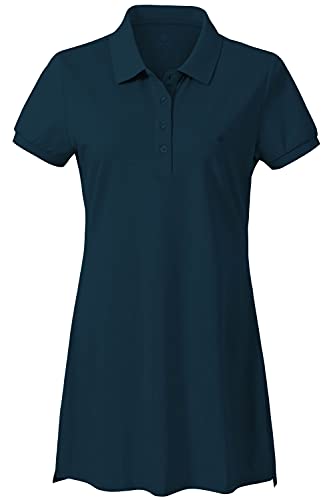 AjezMax Damen Pique-Polo-Kleid Baumwolle Weich Langes Polohemd Sommerkleid Grün L von AjezMax