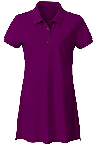 AjezMax Damen Polokleid Baumwolle Leichtes Polohemd Sports Kleid mit Knöpfe Violett XL von AjezMax