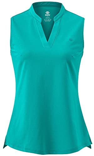 AjezMax Damen Running Tank Top V-Ausschnitt Laufen Oberteile Baumwolle Atmungsaktive Ärmelloses Workout Funktion T-Shirt Grün X-Small von AjezMax