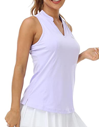 AjezMax Damen Sport Tennis Tanktops Racerback Ärmellos Laufshirt Top Qucik Drying Yoga Tank Top Fitness Oberteil Hellviolett M von AjezMax