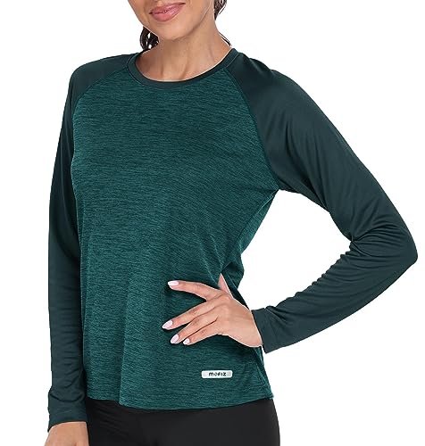 AjezMax Damen UPF 50+ UV Sonnenschutz Shirt Wandernshirts Langarm Laufshirt für Outdoor Sport Surfen Wandern Fitness Grün L von AjezMax