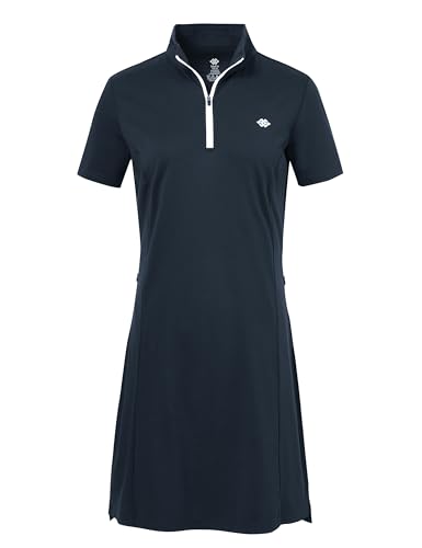 AjezMax Polo-Kleider für Damen Sommer Tennis Golf Kurze Ärmel Collared Casual Kleider Weich Sportlich Blau XL von AjezMax