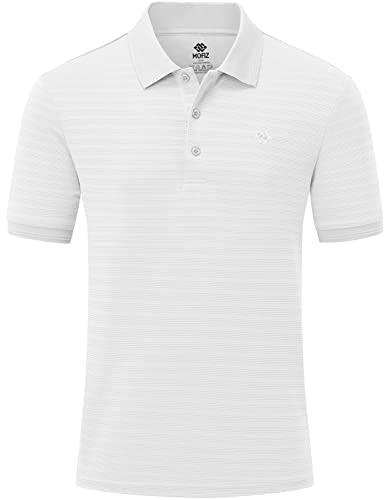 AjezMax Sport Tshirts Kurzarm Herren Funktionsshirt Poloshirt Schnelltrocknend Atmungsaktiv Trainingsshirt Laufshirt Weiß XL von AjezMax