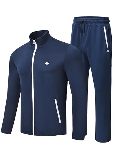AjezMax Trainingsanzug Herren Langarm Jogginganzug Freizeit Sport Laufanzug Tracksuit Sweatjacke Sporthose Fitness Sportanzug mit Reißverschluss von AjezMax