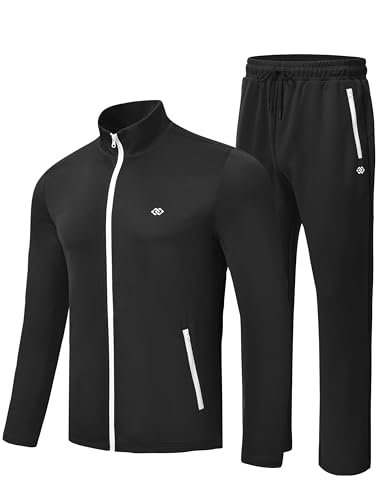 AjezMax Trainingsanzug Herren Langarm Jogginganzug Freizeit Sport Laufanzug Tracksuit Sweatjacke Sporthose Fitness Sportanzug mit Reißverschluss von AjezMax