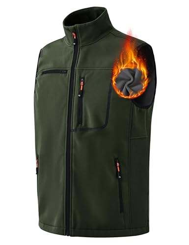 AjezMax Weste Herren Fleece Thermo Winterjacke Wasserdichte Winddichte Leitch Laufweste Vest Gilet Ärmellose Jacke für Radfahren Fahrrad Camping von AjezMax