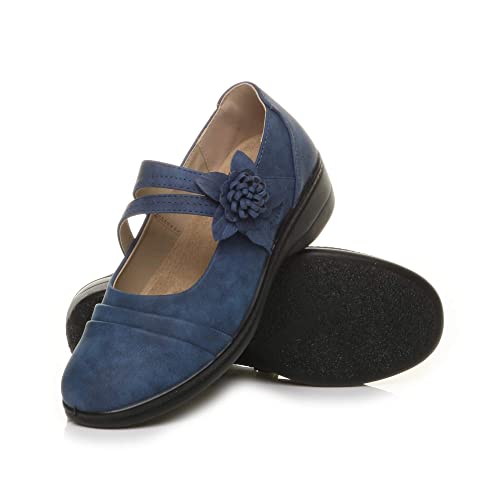 Ajvani Damen Keilabsatz Breit Griffsohle Gepolstert Mary Jane Bequeme Schuhe Größe 4 37 von Ajvani