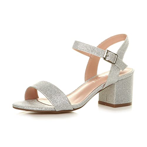 Ajvani Damen Klein Mittlerer Blockabsatz Fesselriemen Party Elegant Leger Riemchensandalen Größe 6 39 von Ajvani