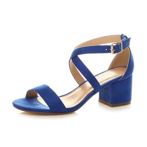 Ajvani Damen Klein Mittlerer Blockabsatz Fesselriemen Party Elegant Leger Riemchensandalen Größe 7 40 von Ajvani