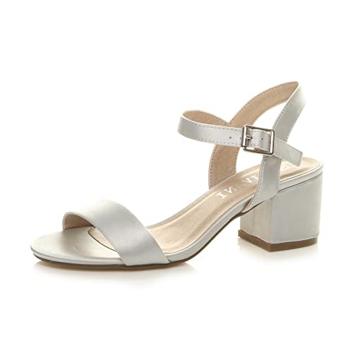 Ajvani Damen Klein Mittlerer Blockabsatz Fesselriemen Party Elegant Leger Riemchensandalen Größe 8 41 von Ajvani