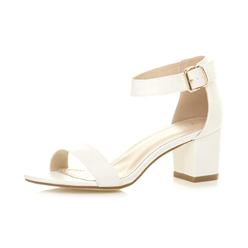 Damen Mitte Blockabsatz Knöchelriemen Peep Toe Riemchensandalen Größe 7 40 von Ajvani