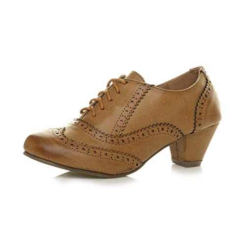 Ajvani Damen Mittelabsatz Schnüren Budapester Brogue Stiefeletten Größe 4 37 von Ajvani