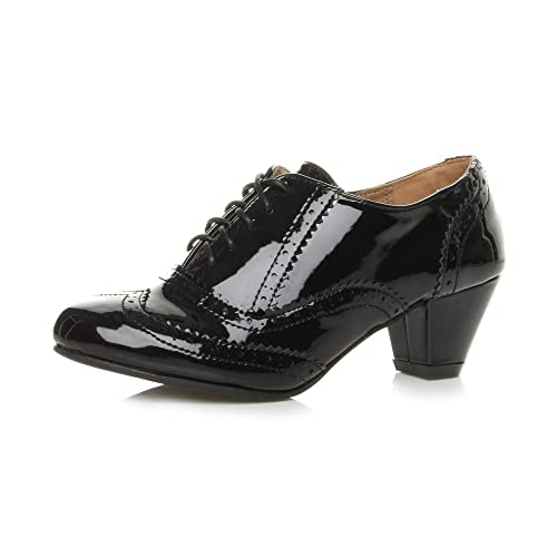 Ajvani Damen Mittelabsatz Schnüren Budapester Brogue Stiefeletten Größe 4 37 von Ajvani