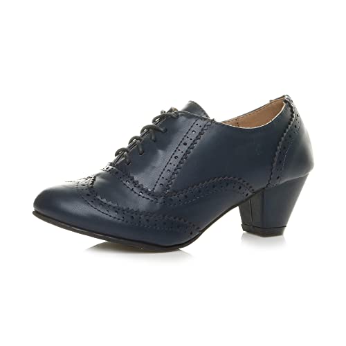 Ajvani Damen Mittelabsatz Schnüren Budapester Brogue Stiefeletten Größe 9 42 von Ajvani