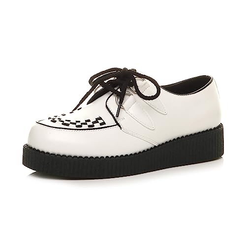 Ajvani Herren Flach Plateau Keil Schnüren Gothic Punk Leisetreter Creepers Größe 7 41 von Ajvani