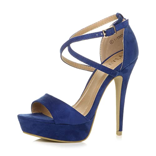 Damen Hoher Absatz Gekreuzten Riemchen Peep Toe Plateau Sandalen Größe 5 38 Damen Hoher Absatz Gekreuzten Riemchen Peep Toe Plateau Sandalen Größe 5 38 von Ajvani