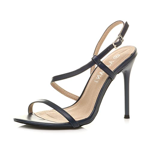 Damen Hoher Absatz Kaum Da Riemchen Schnalle Abend Party Hochzeit Sandalen Schuhe Größe 4 37 von Ajvani