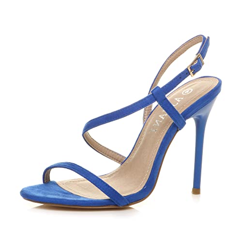 Damen Hoher Absatz Kaum Da Riemchen Schnalle Abend Party Hochzeit Sandalen Schuhe Größe 7 40 von Ajvani
