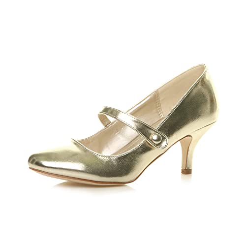 Damen Hoher Absatz Mary Jane Formal Abend Party Ball Pumps Schuhe Größe 5 38 von Ajvani